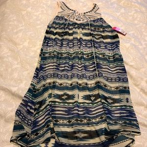 Printed sleeveless dress - lined